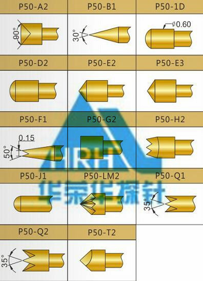 p50測(cè)試探針頭型、50min測(cè)試探針頭型、測(cè)試探針規(guī)格