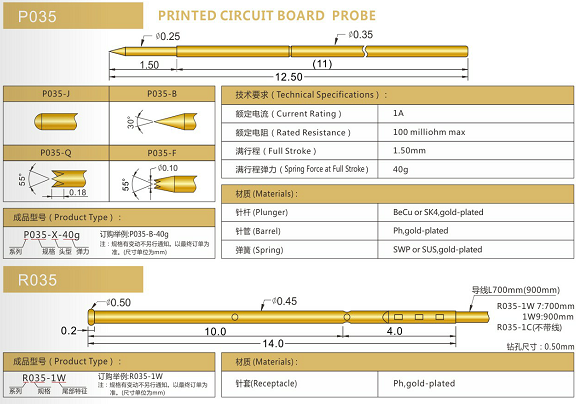 035測試探針規(guī)格、測試探針生產(chǎn)廠家